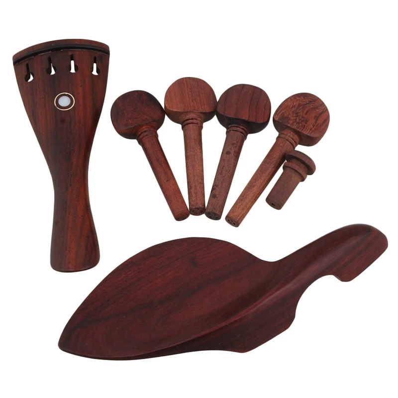 

Quality Rosewood Wood Violin Pegs Chin Rest End Pin Tuner Tailpiece Set 4/4 Violin Parts Very Precious