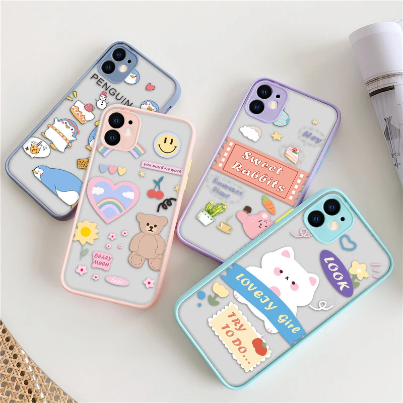 

Shockproof Transparent Phone Case For iPhone 7 8 Plus X XR 11 Pro XS Max 12 Mini SE 2020 6S Plus Camera Protection Matte Cover