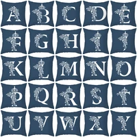 alphabet letter a z cushion covers family initial king queen crown pillow case school home gifts toss pillow large