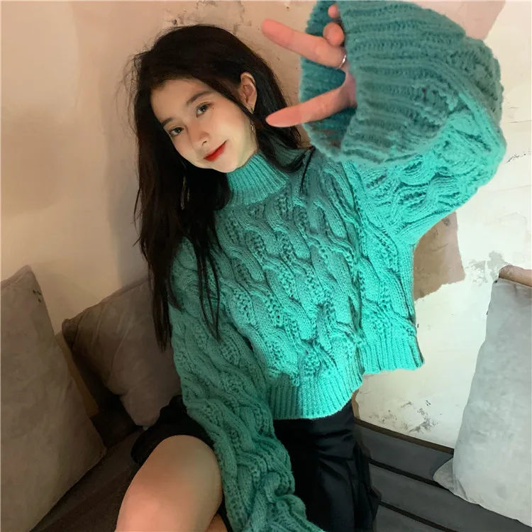 

Turtleneck Autumn Winter Clothes for Women Loose Solid Sweaters Casual Style Ins Knitted Pullovers Fashion Brand Korean Style