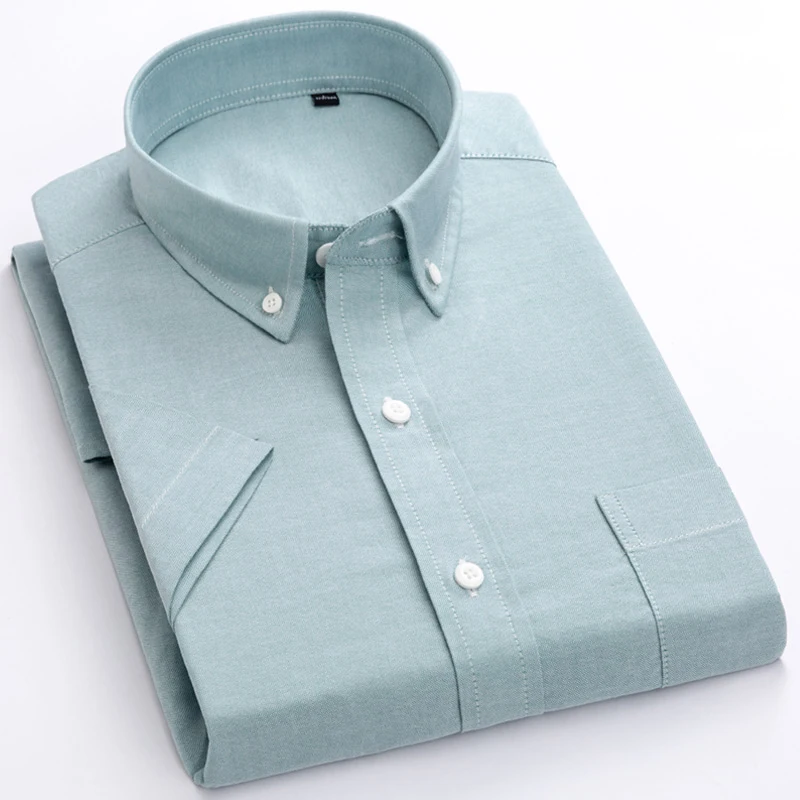 Рубашка мужская приталенная из 100% хлопка, с воротником на пуговицах от AliExpress RU&CIS NEW