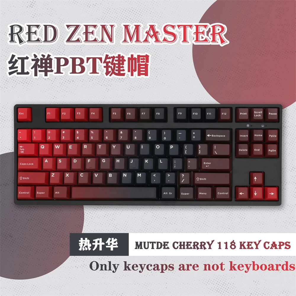 

118 Keys PBT Keycap Zen Master Mechanical Keyboard Keycaps Cherry Profile Dye-Sublimation For GK61 64 68 84 87 96 104 108