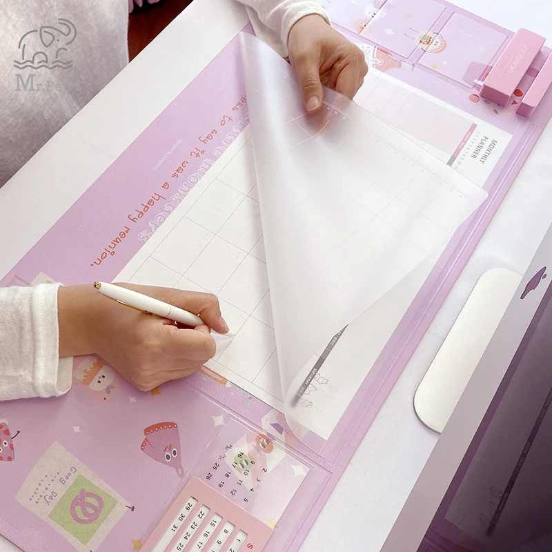 Большой водонепроницаемый коврик для мыши из ПУ студенческий блокнот письма