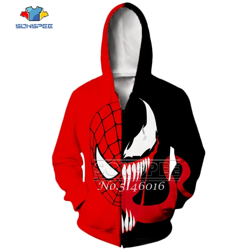 Одежда спайдермена в стиле Харадзюку С D принтом чудо яд Повседневная футболка