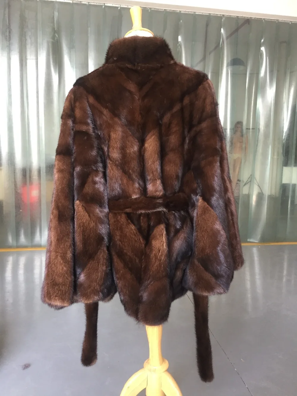 Tatyana Furclub, норковая шуба, тип летучей мыши, настоящая норковая шуба для женщин, кофе, тонкая норковая шуба, натуральная кожа, зимний теплый мех