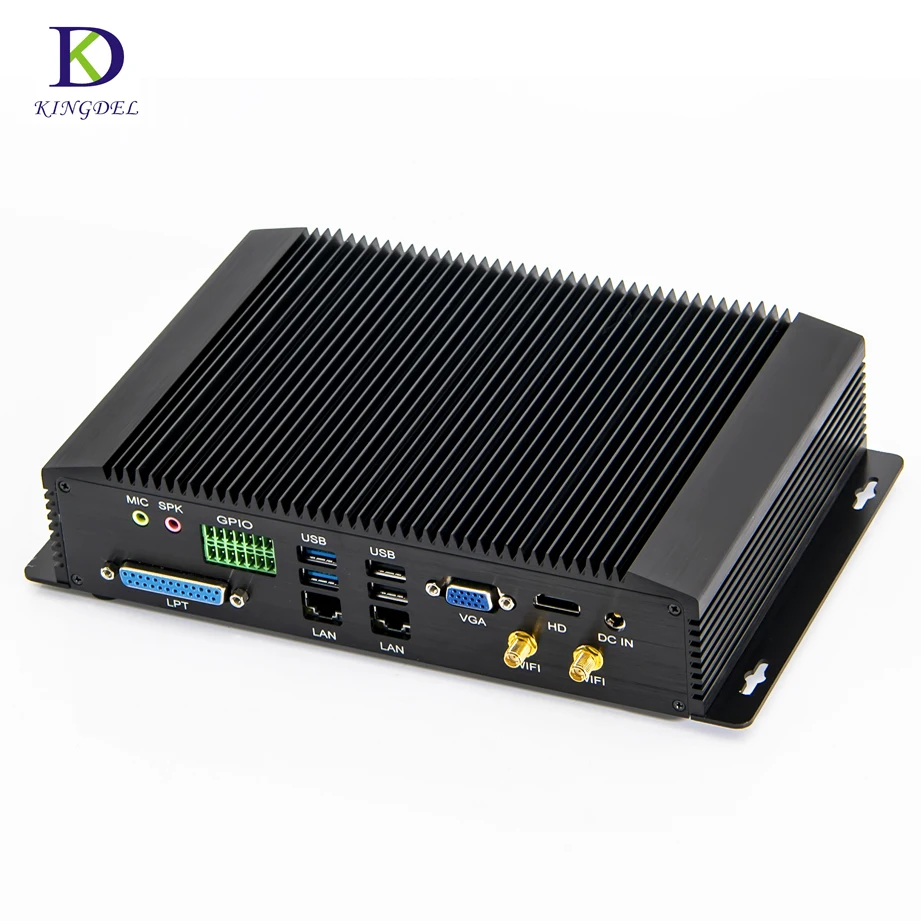 Безвентиляторный мини-ПК Inte 4 ядра i5 8350U 7200U 6 * RS232/422/485 8 USB 2 LAN HDMI VGA GPIO SP2 LPT DDR4 Windows 10