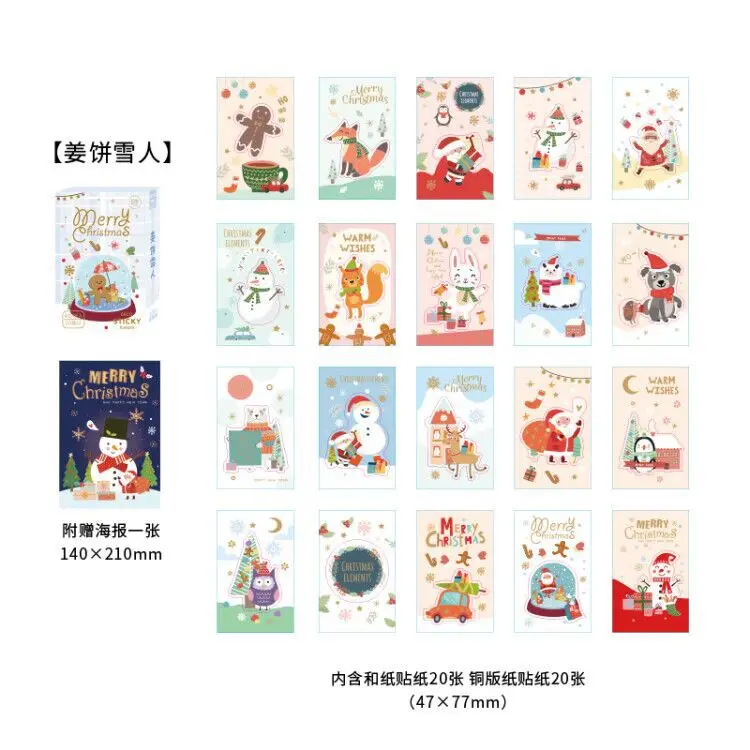 

10sets/lot Kawaii Stationery Stickers Christmas snowman Diary Planner Decorative Mobile Stickers Scrapbooking DIY Craft Stickers