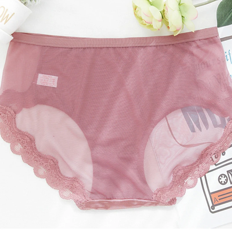 Трусики женские большого размера пикантные тонкие кружевные прозрачные трусики