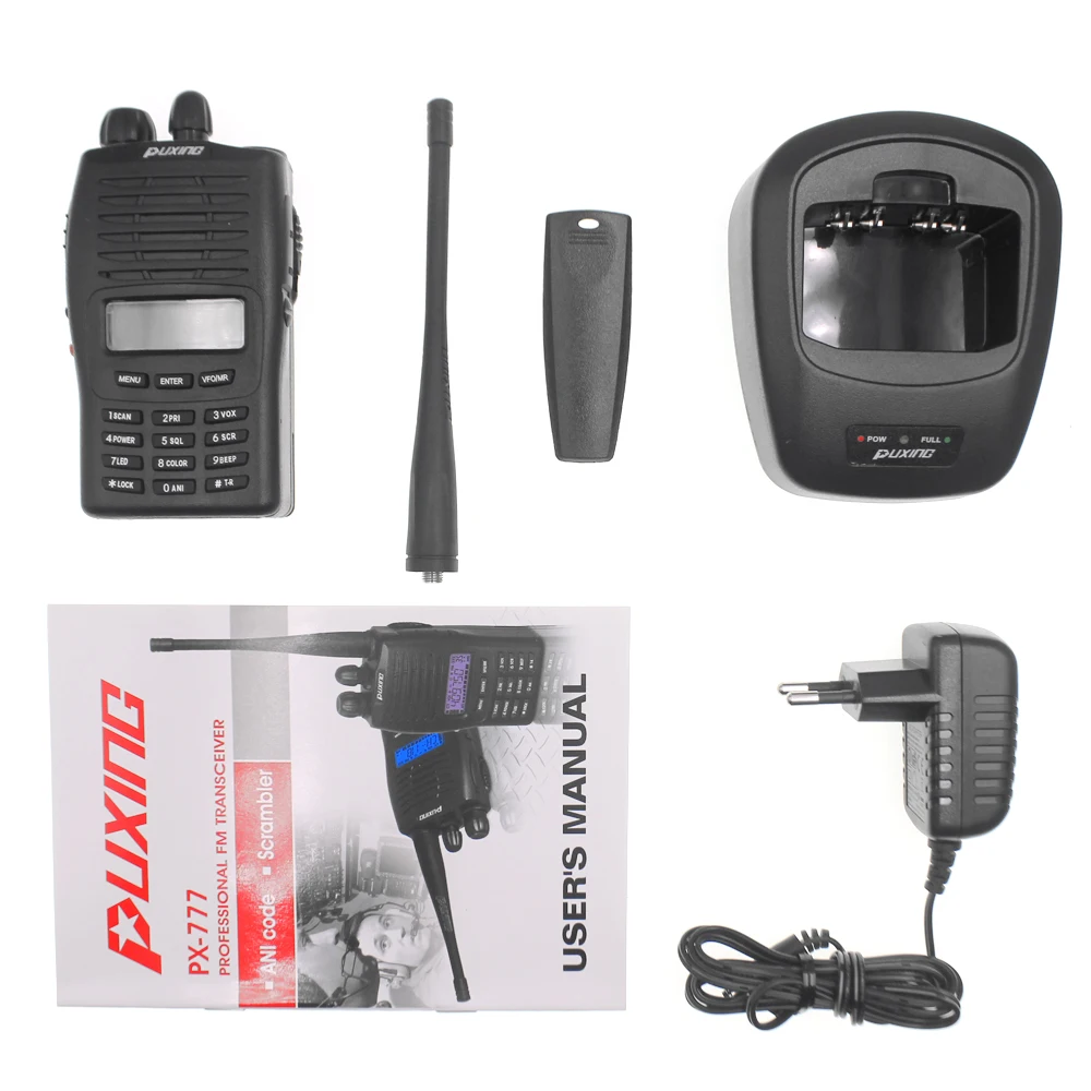 2PCS/Lot Puxing PX-777 VHF136-174 or UHF 400-470Mhz Portable Two Way Radio PX777 5W 1200mAh battery Walkie Talkie enlarge