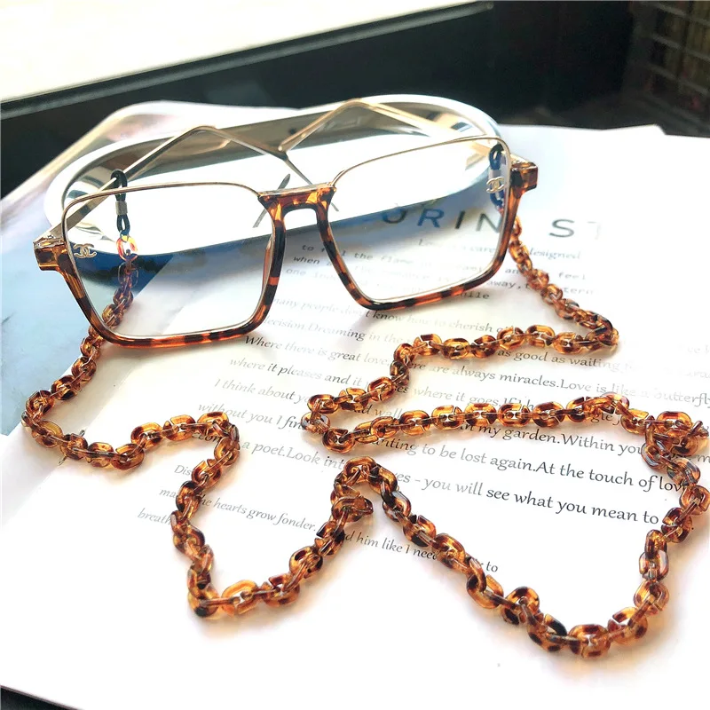 Многоцветная цепочка для очков 2020 акриловый Ацетатный Леопардовый принт с цепью