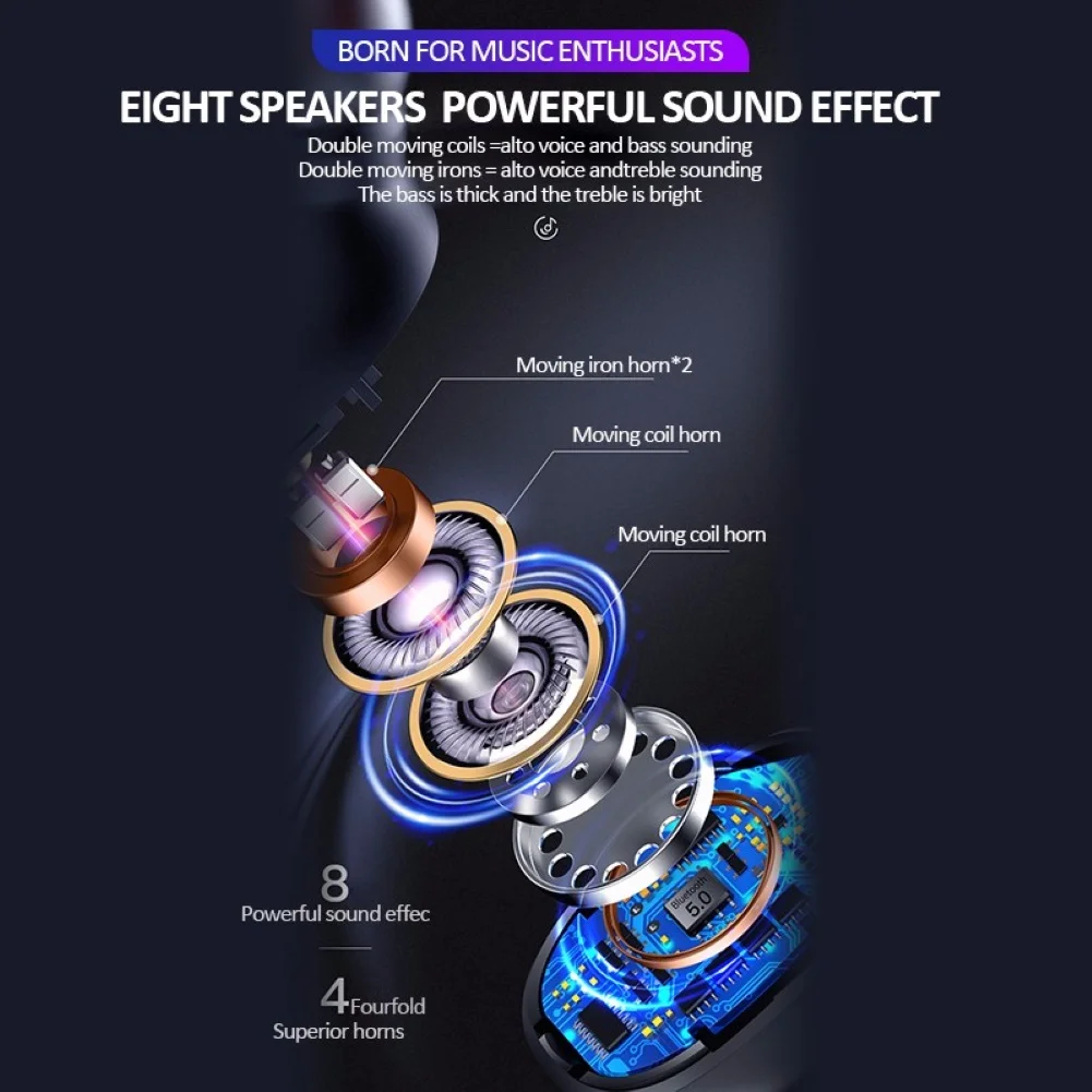 S9 TWS Bluetooth 5.0 Wireless Mini HiFi In-Ear Earphones Earbuds for iOS Android Phone Portable Accessories | Электроника