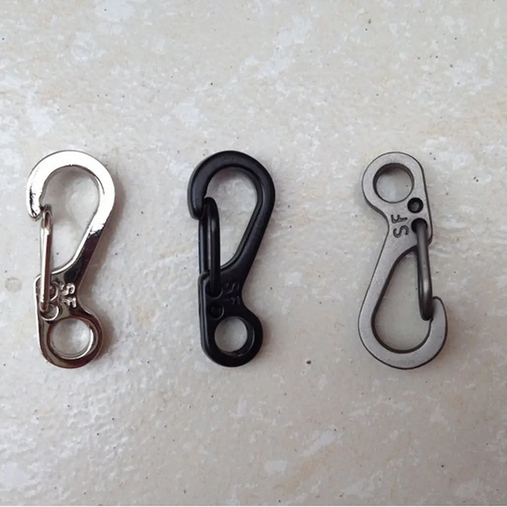 

EDC Tools Spring Design Carabiner Clasps Portable Keychain Snap Clip Carabiner Hiking Buckle Split Spring Hook