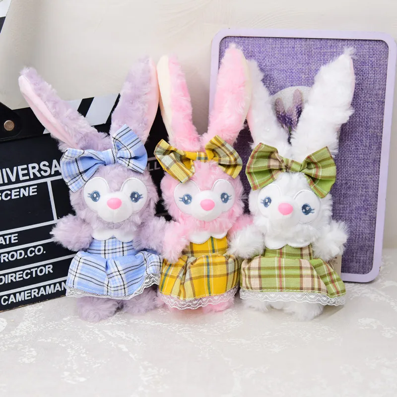 

new pretty cute Exquisite rabbit bunny Plaid skirt creative Keychain bag decoration soft doll Upscale Pendant fashione gift