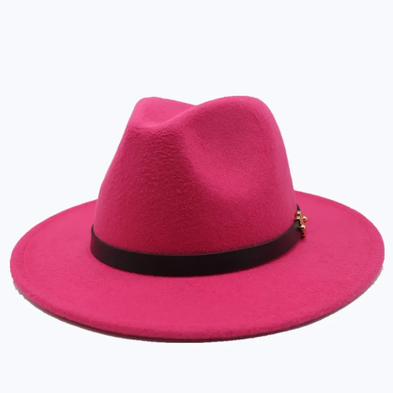 

Seioum New Brand Wool Men's Black Fedora Hat For Gentleman Woolen Wide Brim Jazz Church Cap Vintage Panama Sun Top Hat