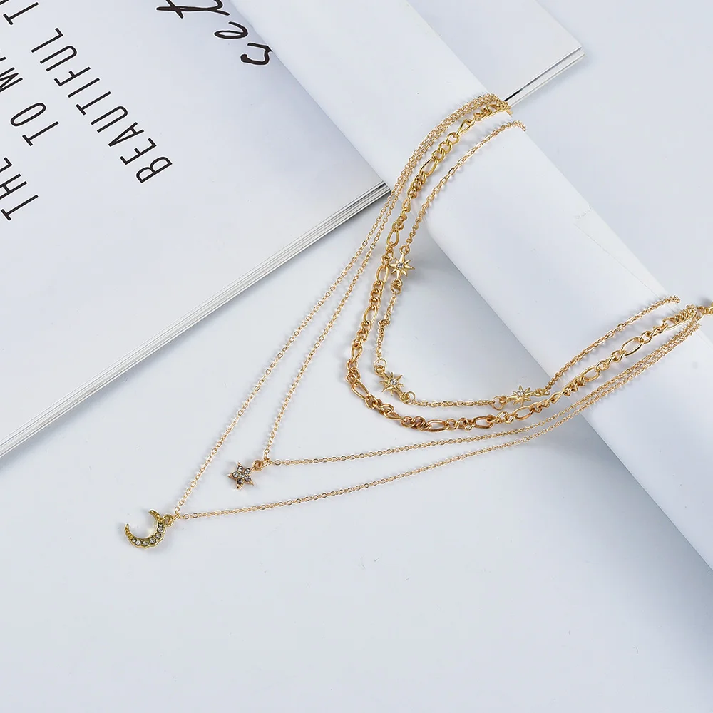 Новые Модные Винтажные золотые ожерелья в стиле бохо для женщин украшения виде