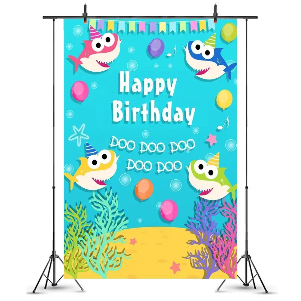Мультяшный подводный мир Акула Рыба детский день рождения Детские Фото фоны на