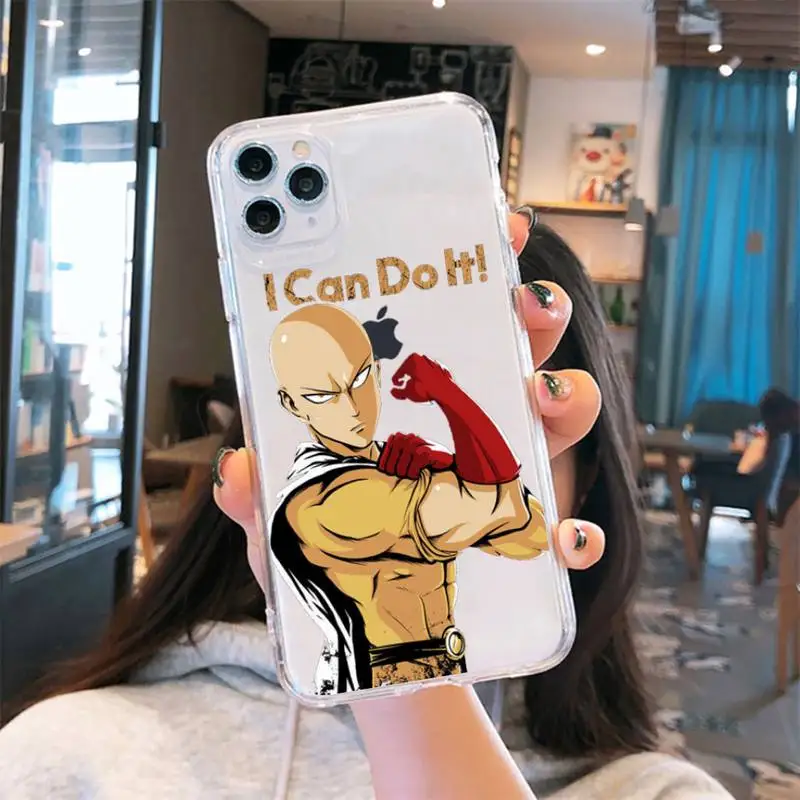 

Anime One Punch Man Phone Case Transparent soft For iphone 5 5s 5c se 6 6s 7 8 11 12 plus mini x xs xr pro max
