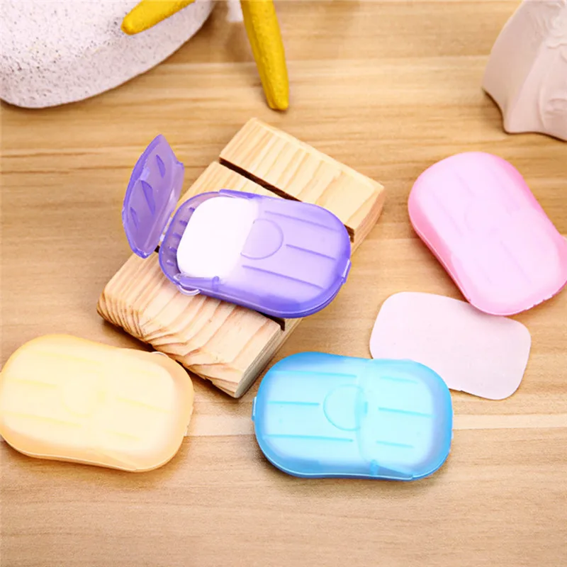 20 шт./кор. одноразовые Портативный мыло в коробке Бумага кемпинг на открытом