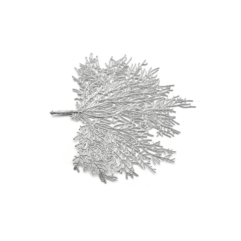 13x15cm Silver Салфетка под тарелку с лиственным рисунком в виде листьев лотоса для обеденного стола обеденный кухонный стол подставки для кружек имитация чашка для растений журнальный столик коврики домашний декор - Цвет: 13x15cm Silver