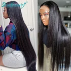 Парик Rosabeauty с сетчатой основой 4X4, 5X5, прямые бразильские волосы, 30 дюймов, предварительно выщипанные, для чернокожих женщин