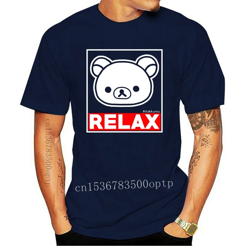 

Футболка мужская с круглым вырезом и принтом медведя Rilakkuma