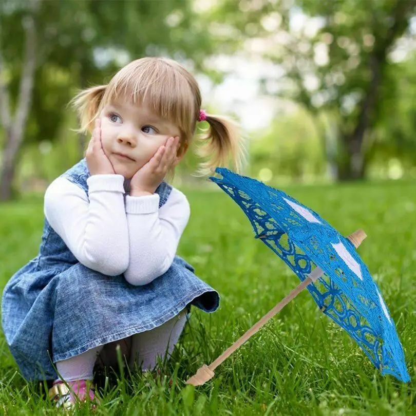 Классический синий зонт ручной работы своими руками и вязанные крючком вышивка