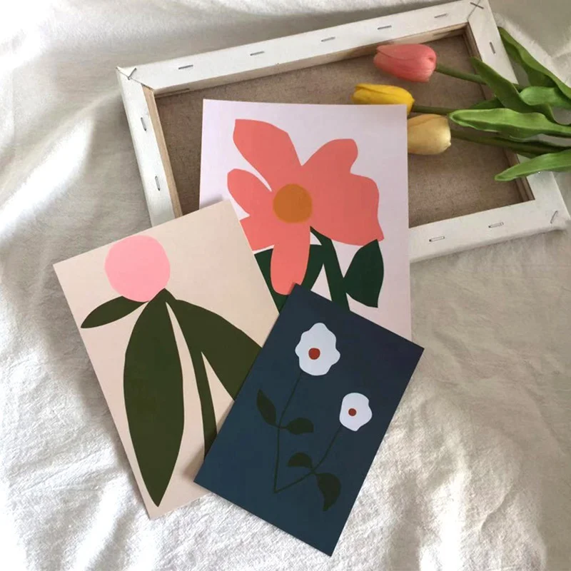 3 шт. DIY бумажные карты INS ручная роспись цветок настенный Декор реквизит для