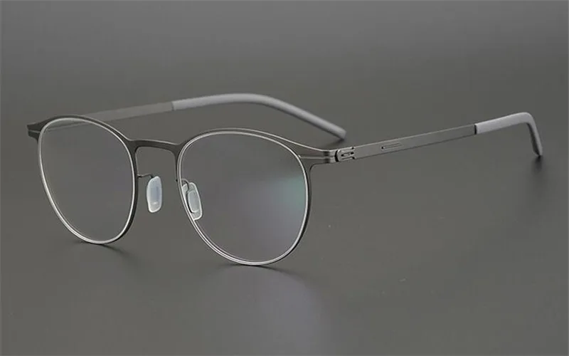 

Retro Alloy Screwless Glasses Frame Unisex Prescription Lens Optical Eyewear Ultralight Anti-fatigue Vintage Reading Eyeglasses