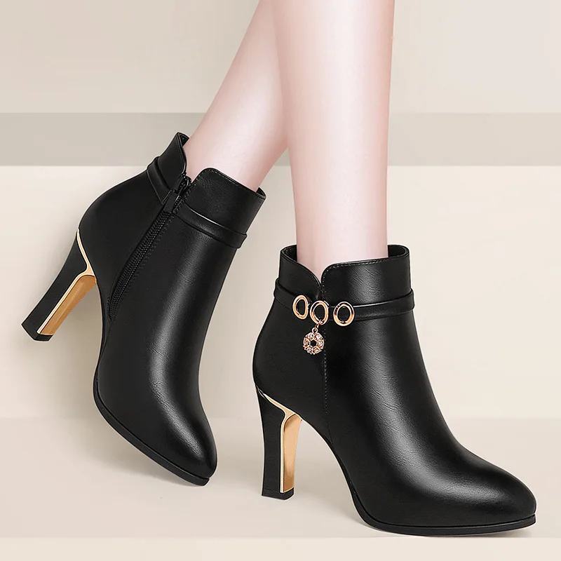 Осенние пикантные Ботинки Martin из искусственной кожи на высоком тонком