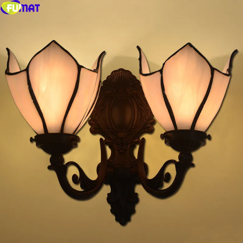 Настенная лампа FUMAT в стиле Тиффани цветное стекло с затенением светодиодный