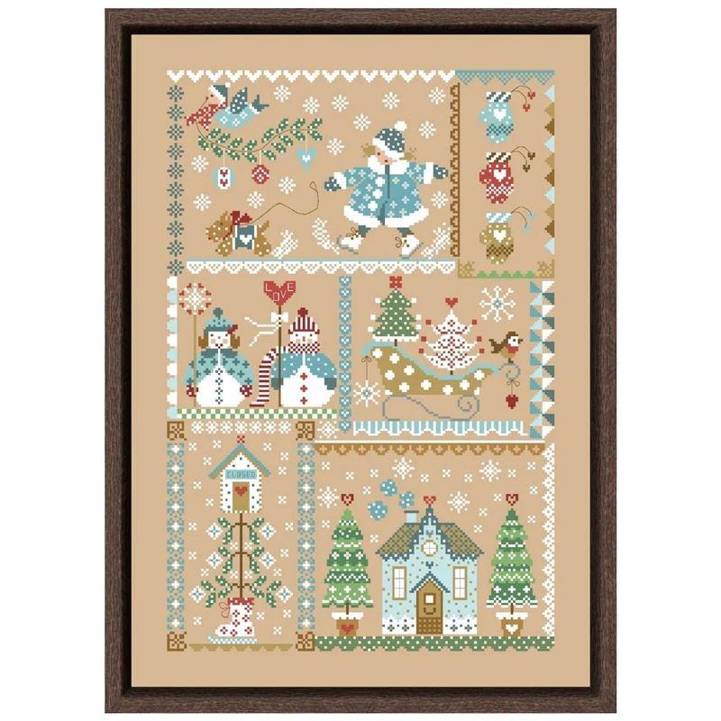 

Dreampattern Winter fun Cross-stitch embroidery set X-mas design 18ct 14ct 11ct flaxen linen canvas embroider DIY