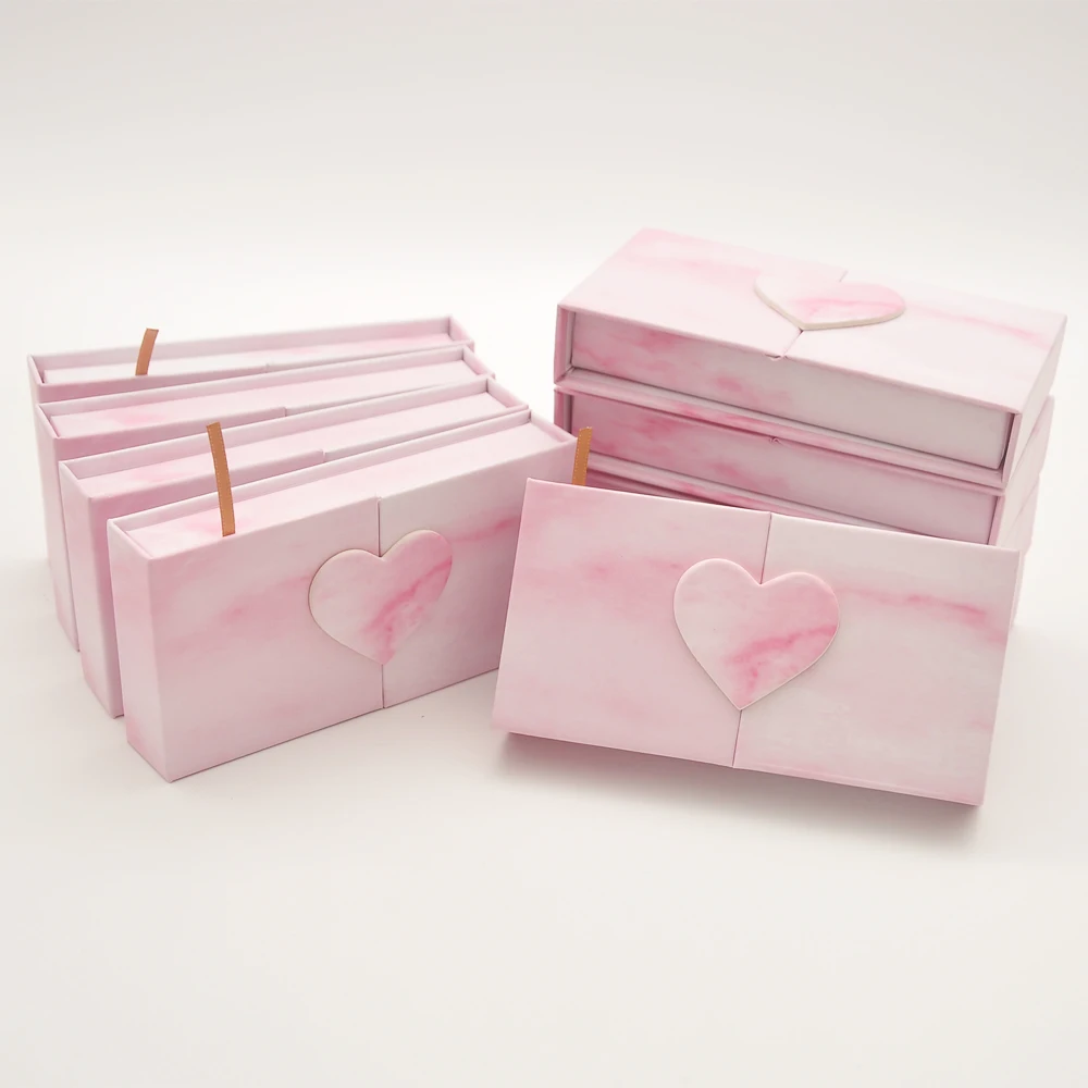 

20pcs/pack Wholesale Eyelash Packaging Box Lash Boxes Package Custom Magnetic Marble 25mm Beaver Makeup Storage Case Vendors