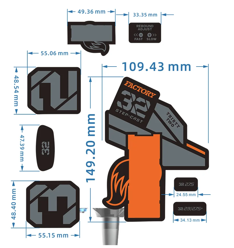 Стикер на переднюю вилку велосипеда 2021 SC|Наклейки велосипед| |