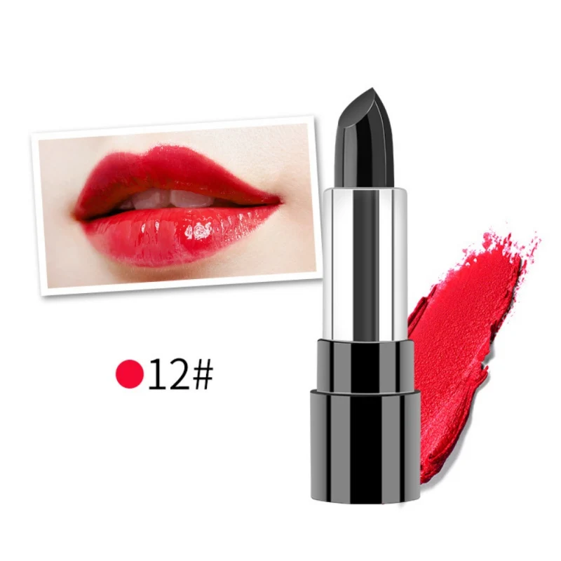 Soy Lecithin Matt Lipstick Lips Balm Temperature Change Red Lipstick Color Moisturizing Black Lipstick Beauty Lip tint Y