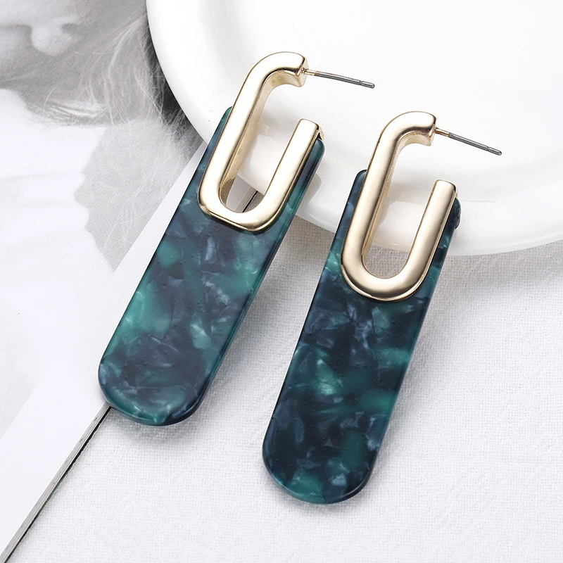 Модные Леопардовый цвет акриловый геометрической формы серьги-подвески Женские