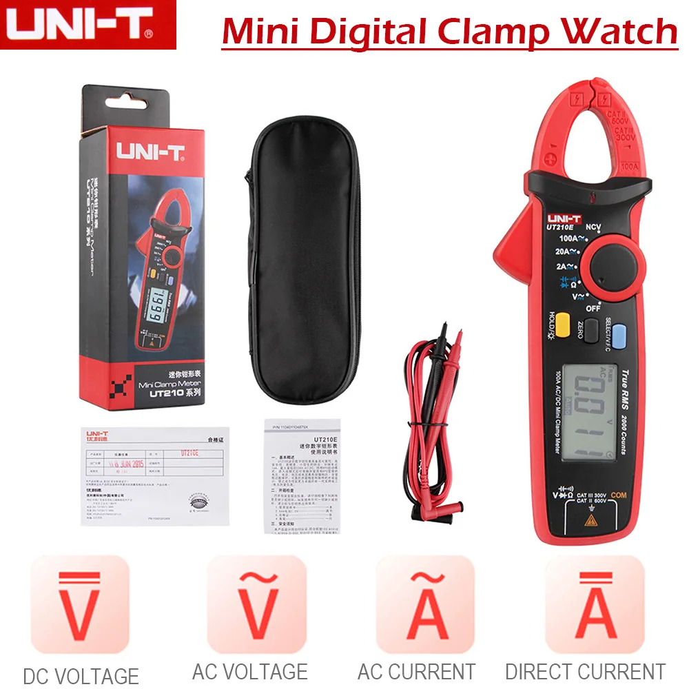 

UNI-T UT210E Pro Digital AC DC Current Clamp Meter True RMS Pliers Ammeter Multimeter Resistance Frequency Tester