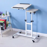 Folding Bedside Computer Desk Top L Shaped Adjustable Stand Riser Computer Desk White Table Pliante Office Accessories OF50ZZ