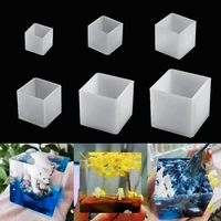 2cm 7cm epoxy resin molds transparent silicone square mold for diy jewelry making tools cube resin casting mould home decor