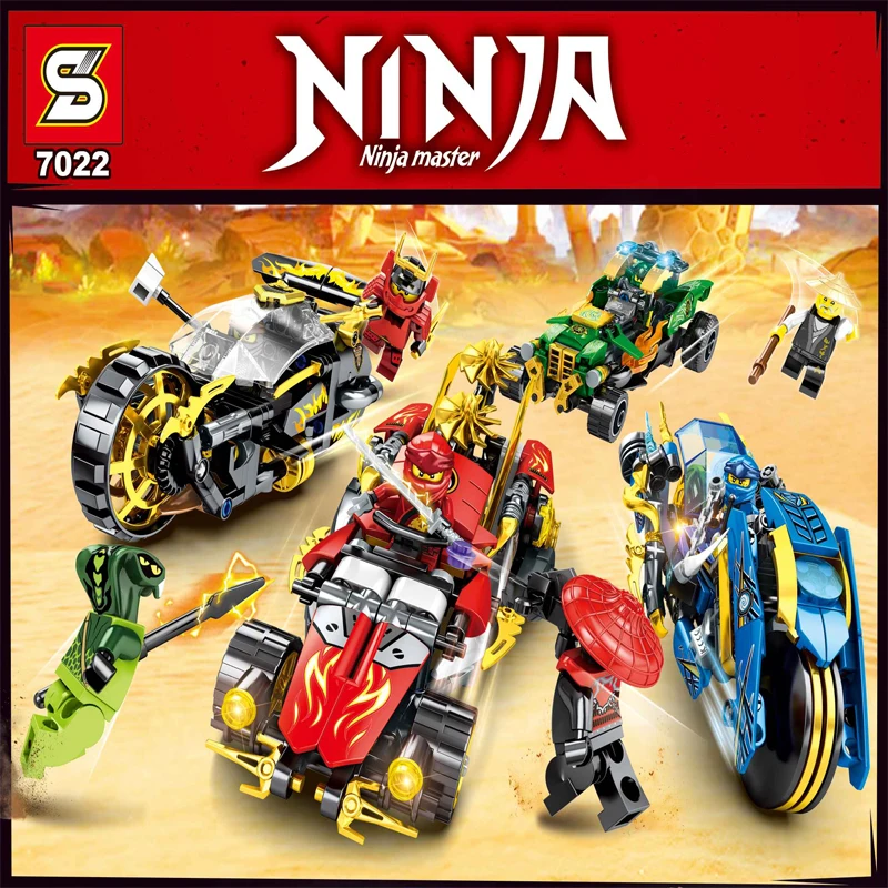 4 шт./лот Phantom Ninja серии мотоциклы дети строительные блоки модель игрушки для детей