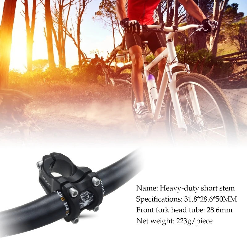 

Bicycle Stem Heavy-duty Short Stem Aluminum Alloy 31.8*28.6*50mm Cycling Accessories Bicycle Parts
