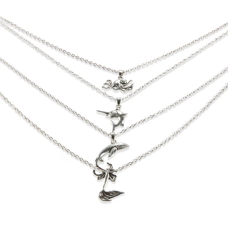 Женское Ожерелье с кулоном в стиле бохо многослойное ожерелье чокер Акула