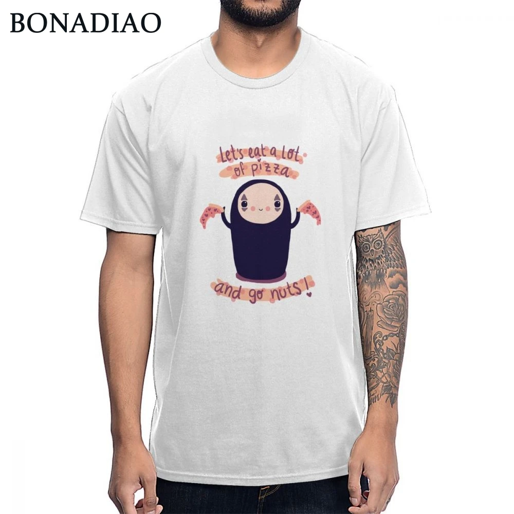 No Face Spirited Away Studio Ghibli Chihiro OginoJjapanese Anime Tee shirt Classic O-neck Pure Cotton Funny Homme T Shirt | Мужская