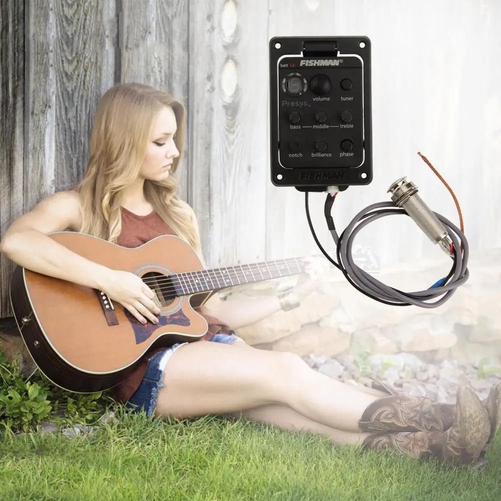 Для FISHMAN 201 Mic Blend Dual Mode предусилитель 4-полосный EQ тюнер для гитары звукосниматель