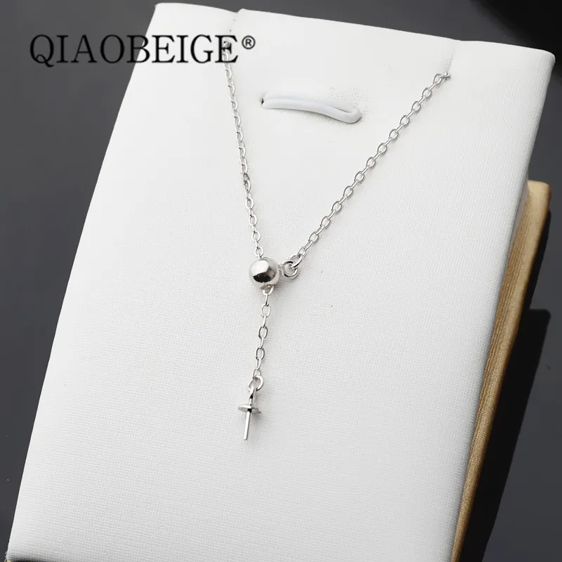 Женское колье с круглым жемчугом из серебра 100% пробы | Украшения и аксессуары