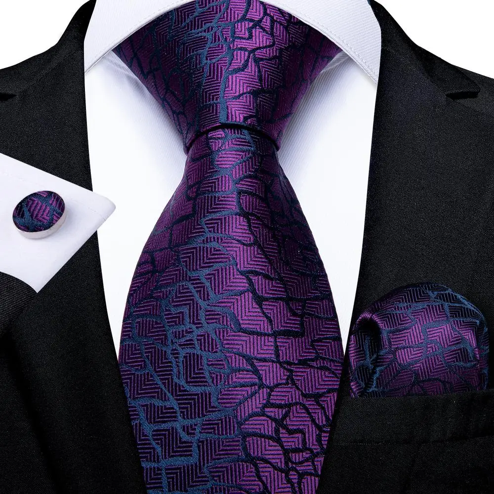 Hi-Tie дизайнерский Фиолетовый Новый однотонный Шелковый Свадебный галстук для