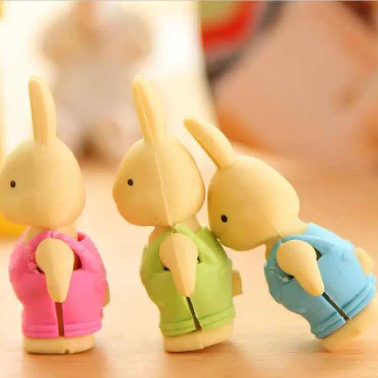 27 шт./лот Новинка мультяшная имитация Лапин мини Ластик резиновый для офиса и