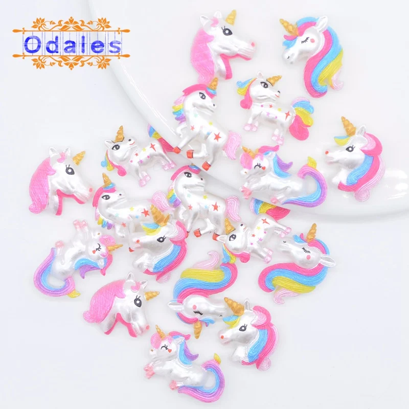 30 шт./лот смешанный стиль Радужный Единорог сделай сам поставка Золотого Рога