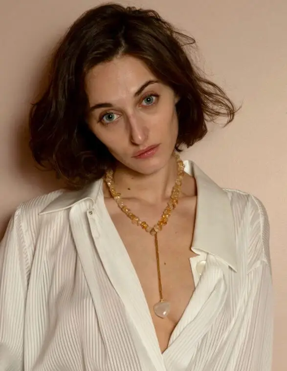 Длинное ожерелье с кулоном из дискотеки и нефрита натурального камня ожерелья