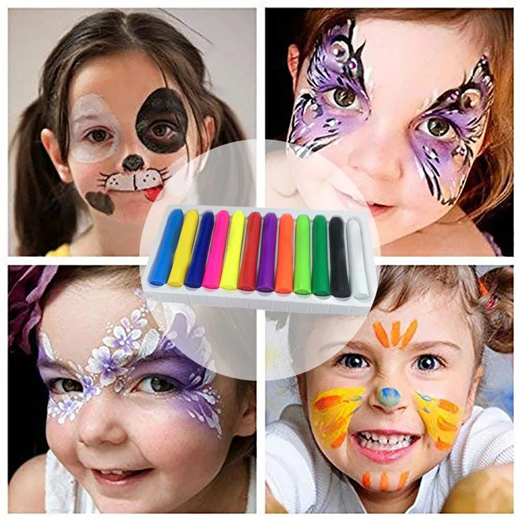 Разноцветные маркеры для макияжа на Хэллоуин лица набор карандашей Хэллоуина