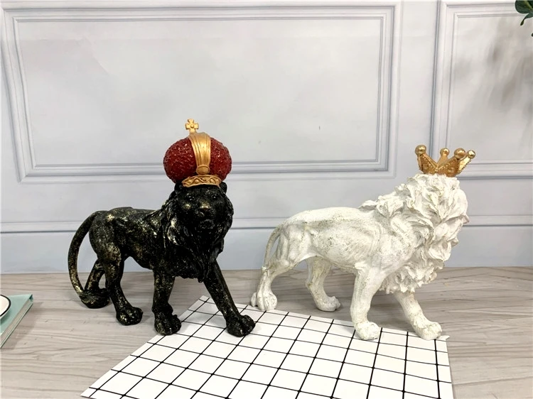 Античная скульптура императора Льва статуя льва ручной работы корона король